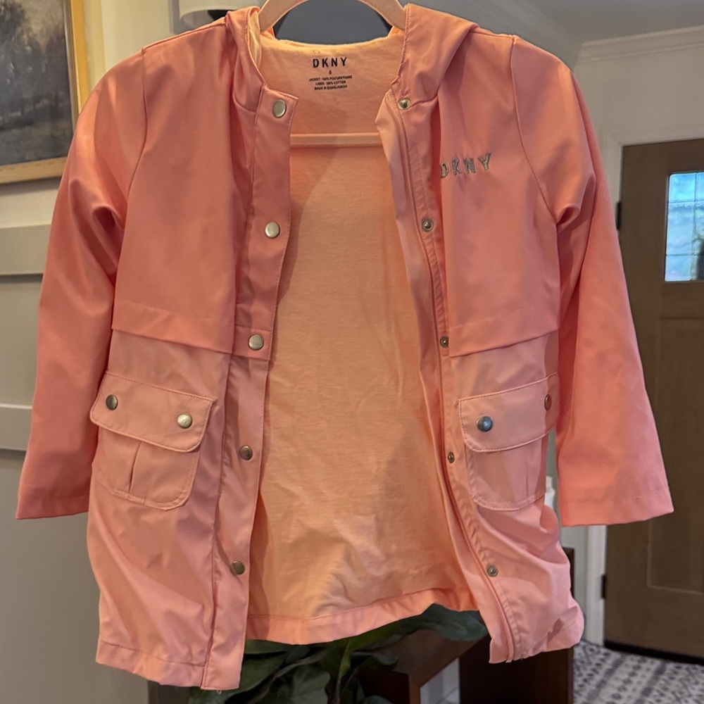 DKNY Coral Hooded Rain Coat